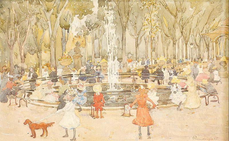Maurice Prendergast In Central Park New York ( oil painting picture